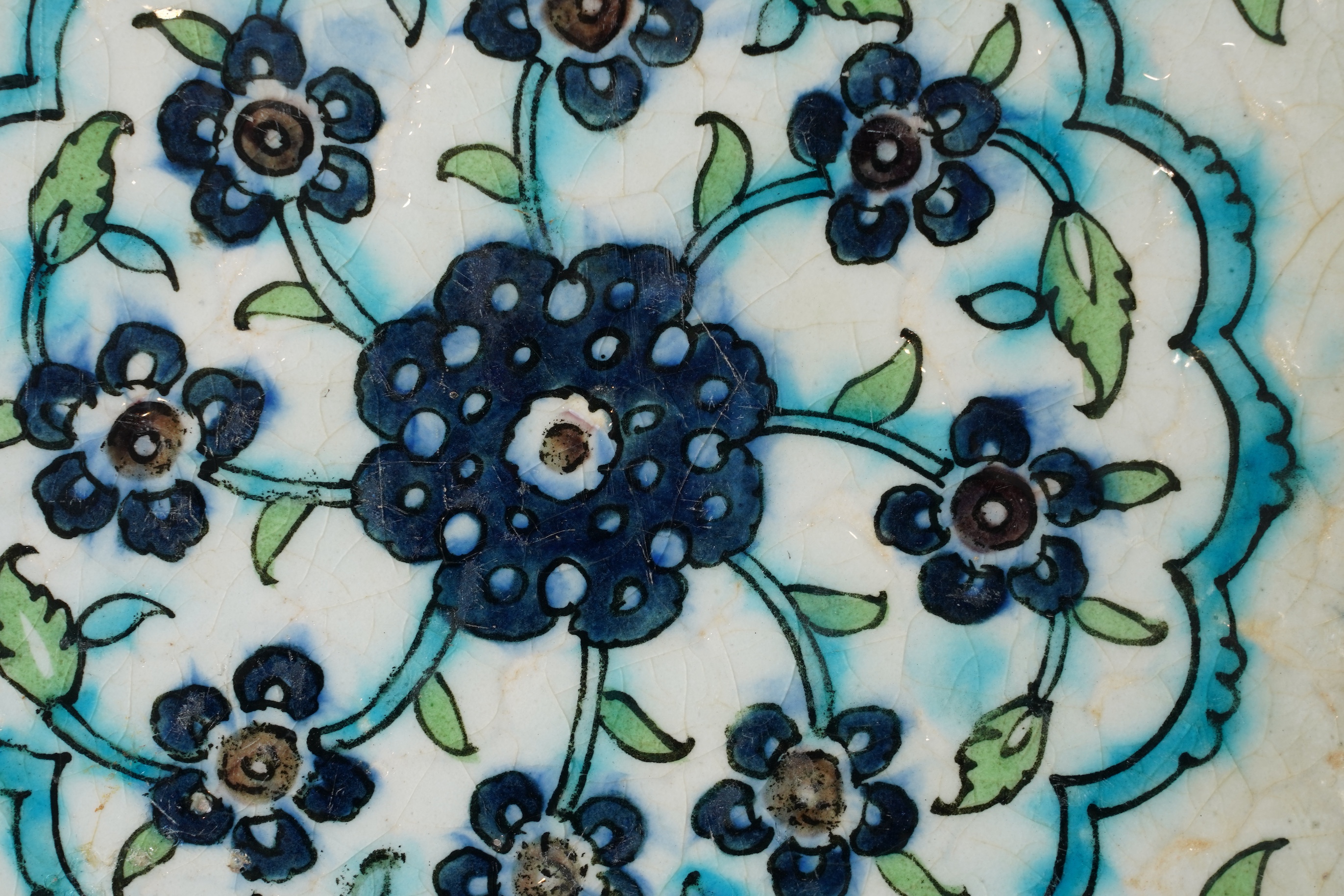 A Damascus Iznik style fritware tile, late 16th/early 17th century